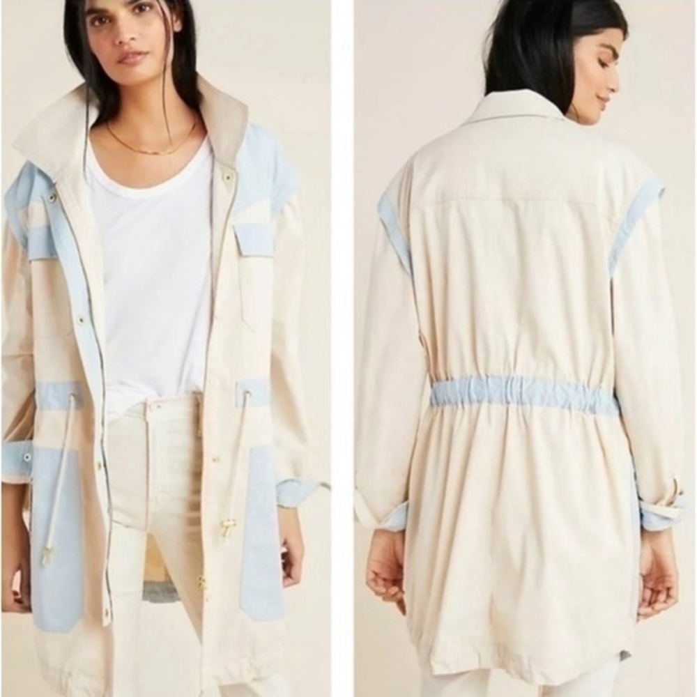Anthropologie Catelyn Colorblocked Utility Jacket Lightweight Medium